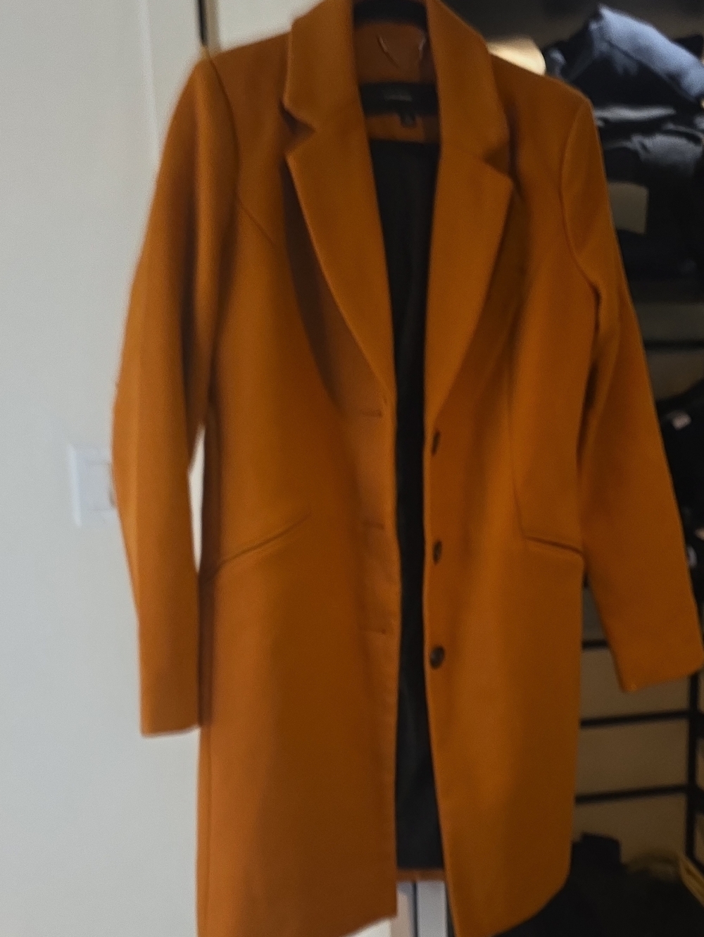 Vero Moda Mustard Yellow Single-Breasted Long Trench Coat